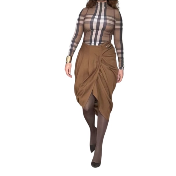 Full Circle Asymmetrical Camel Skirt Small - Picture 6 of 12